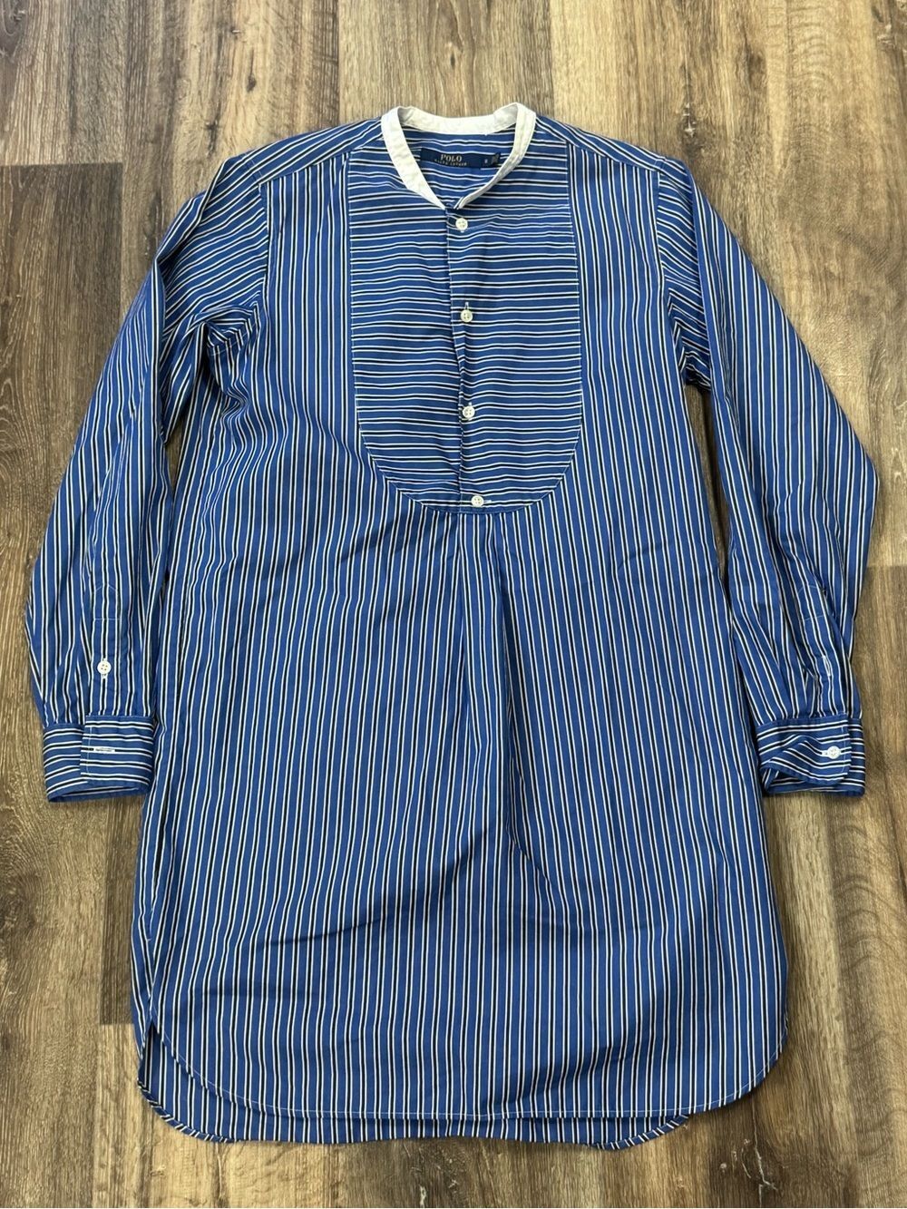 Polo Ralph Lauren Blue Pinstripe Shirt Dress Women’s 10